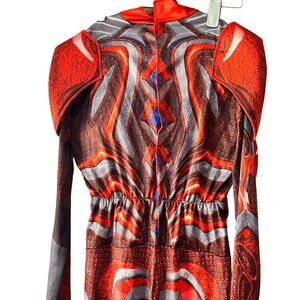 Power Rangers Red Ranger Jumpsuit Costume Padded Shoulders Armored Halloween